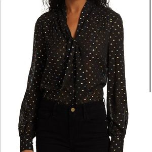 Paige Cleobelle Metallic Dot Blouse